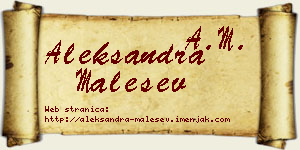 Aleksandra Malešev vizit kartica